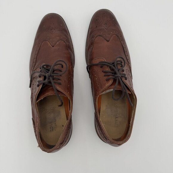 COLE HAAN Mens 9.5 Grand.OS Wingtip Oxford Leather Dress Shoes Brown C12362 main image 8